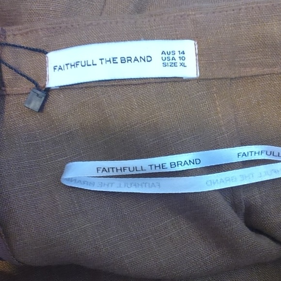 Faithful The Brand Women's Scelsi 100% Lien Pant In Mulberry Size XL NWT - Picture 5 of 9